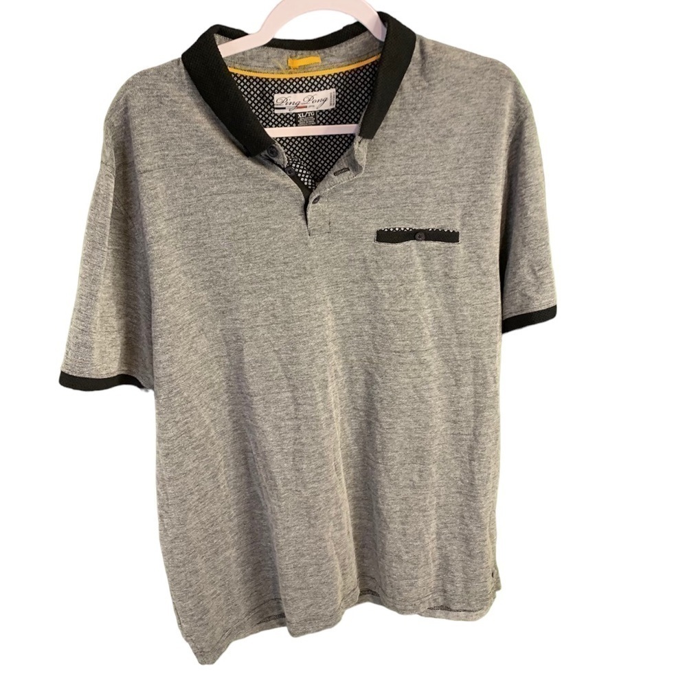 Ping Pong Pro Men’s XL Gray 2 Button Golf Polo Shirt